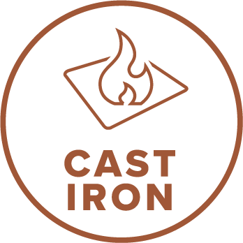 Cast iron combustion chamber.