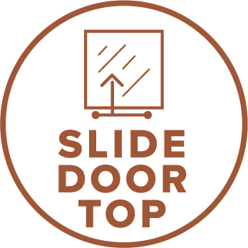 Upwards sliding door.
